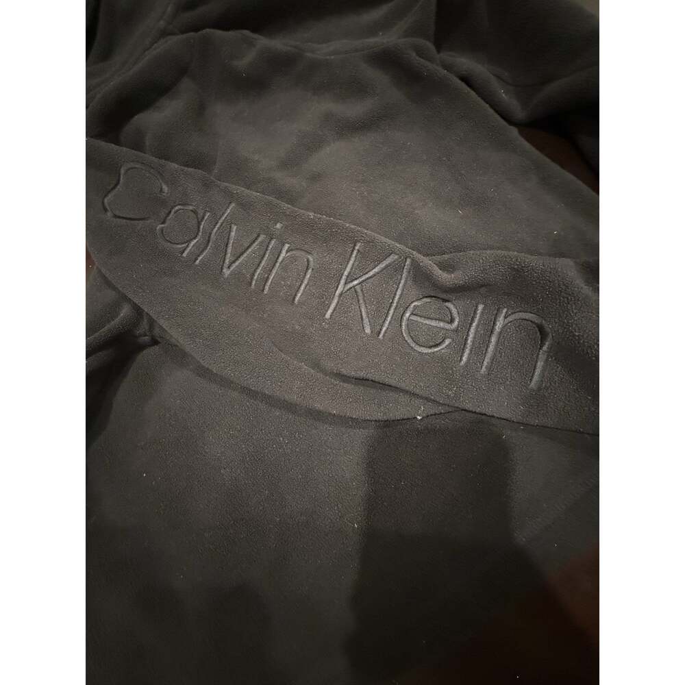 Calvin Klein Performance Mens L Black Fleece Full Zip Jacket Logo Sleeve - Picture 5 of 6